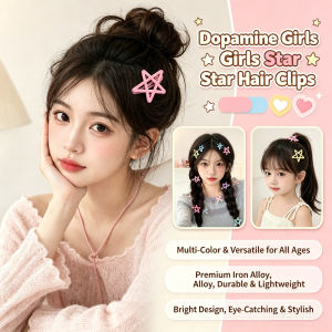 【local stock】Dopamine Star Hair For Girls Five Pointed Star Bangs Iron Alloy Material Durable Lightweight Multi-color Eye-catching Design Limited Clearance