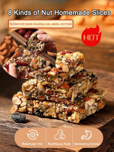 ✨Hot Sale✨Traditional Xinjiang Ba Bao Cake Handmade Nut Pastry With Walnuts Almonds Layer Dessert Uyghur Specialty Snack Energy Rich Handmade Authentic Cut Cake Snacks Satiety Healthy Snacks Eight Treasures Nuts Madeleine Cake
