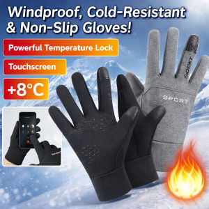 Thickened Windproof Gloves for Fall and Winter Non-Slip Gloves Outdoor Windproof Sports Gloves Non-Slip Touch Screen Sports Riding Gloves