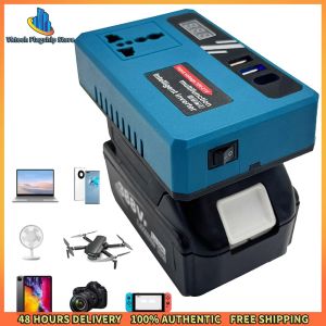 Vktech Automotive DC to AC Inverter 18V/21V to 220V with Dual USB Ports for Car Electronics Charging
