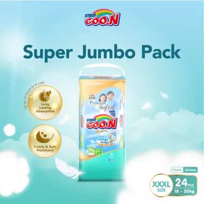 [NEW PACKAGING] GOON Premium Mommy Kiss Pants Super Jumbo Pack M54/ L44/ XL40/ XXL34/ XXXL24