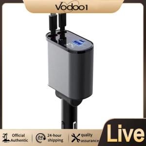 4 in 1 USB USB Charger SOCKET Super FAST CHARGE Type C สำหรับ Apple Car Power Adapter ดิจิตอลจอแสดงผล Power Outlet PD QC3.0