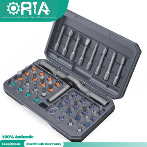 Magnetic Screwdriver Set 42 in 1 Multifunctional Ratchet Screwdriver Set 6.35mm Home Repair Tools Set with Detachable T Ratchet Handle for Electronics Furniture Bicycle Computer