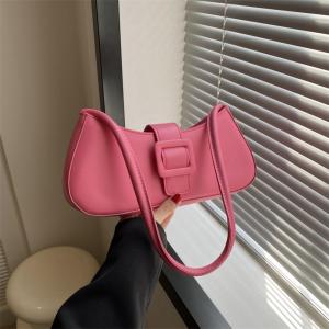 LAZANA Fashion retro texture small square bag womens bag new simple shoulder underarm bag girl handbag pink cute party OL #S6062