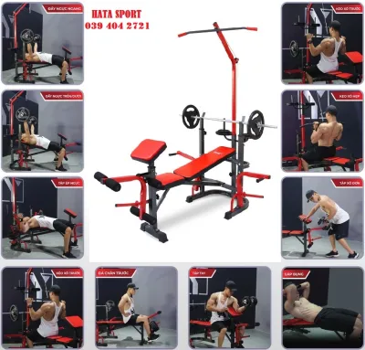 Khung giàn tập tạ đa năng 8210 PLUS HATA SPORT - Dàn tập tạ đa năng - Ghế tập tạ đa năng (CHƯA GỒM TẠ VÀ ĐÒN)