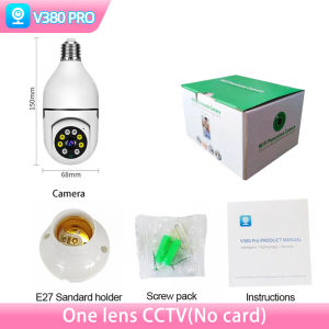 【BUY 1 TAKE 1】V380 Pro Dual Lens CCTV Bulb Camera Outdoor HD 4K Waterproof Surveillance 360 Rotation Night Vision With Two Way Audio and Speaker ip Security Cameras Human Detection Smart CCTV Camera