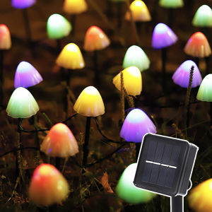 Outdoor LED Garland Solar Lights Mushroom Waterproof Landscape Christmas String Lamp For Lawn Garden Patio Street Decoration