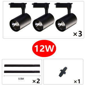 LANGYUE (3 bóng đèn + 2 thanh ray 05M + 1 đầu nối) Bộ đèn led theo dõi đầy đủ Đèn trần 12W 20W 30W 40W Đèn theo dõi COB Đèn đường ray Đèn chiếu sáng Đèn chiếu sáng Đèn LED cho phòng gia đình Cửa hàng Cửa hàng