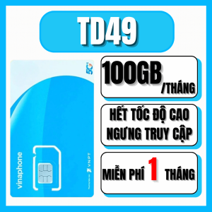 Sim 4G 5G Vinaphone TD49 Miễn Phí 1 Tháng Sử Dụng  - Có 100GB/Tháng Tốc Độ Cao - Không Chia Ngày Sử Dụng | FREESHIP - CHƯA KÍCH HOẠT