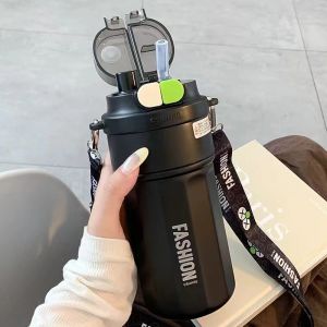 520ML Botol Minum Stainless Steel Dengan Cangkir Stainless/304 Gelas Stainless Steel/Mug Berkapasitas Besar