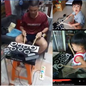 กลองและถูกๆ กลองไฟฟ้า G3002 เล่นเสริมพัฒนา กลองไฟฟ้าพกพา หรือกลองไฟฟ้าซิลิโคน