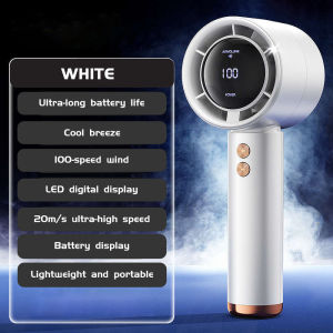 พัดลมมือถือ ปรับได้ 100 ระดับ แบตเตอรี่ในตัว3000mAh พัดลมพกพา จอแสดงผล LED พัดลมพกพา