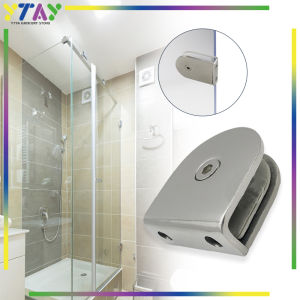 Stainless  Penjepit Kaca/ Clips Adjustable Wall/Shelf Clamp Bracket/Glass Shelf Brackets/Glass Clamp Holder Fitting