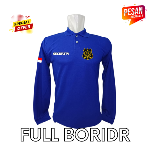 KAOS KERAH SECURITY LOGO KUNING BANYAK PILIHAN WARNA LENGAN PANJANG - FULL BORDIR BKS