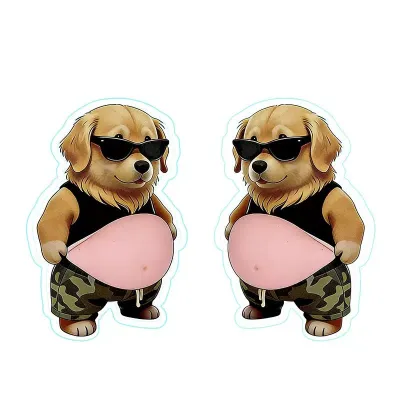 1Pair Squishy Dog Door Handle Bumper Sticker | Cute Squeeze Belly Door Stopper | Creative Stress Relief Door Protector