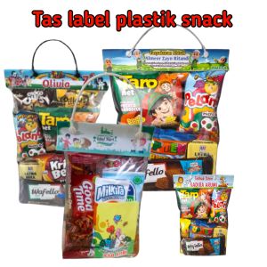 10pcs Tas plastik label snack ulang tahun anak tas plastik label idul fitri