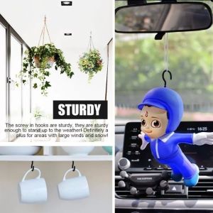 10/20Pcs Screw Hook Ceiling Hooks Strong Screw-in Hanging Hook Mug Hanger Hooks Hanging Plants Hooks