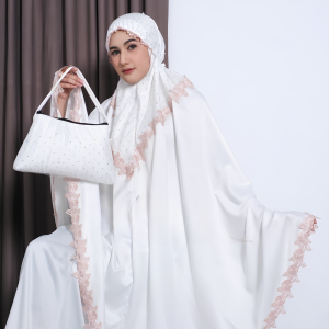 Premium Mukena Mutiara Dewasa Satin Silk Premium Travel Jumbo Traveling Laser Cut 2in1