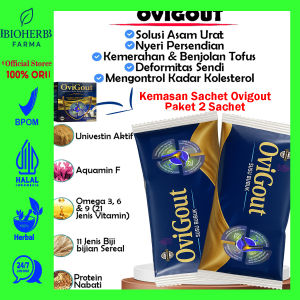 Ovigout 2 Sachet Susu Herbal Obat Asam Urat Nyeri Sendi Kolesterol Tinggi & Tofus Dengan Alami Teruji BPOM