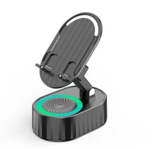 ลำโพงเหนี่ยวนำ 5-in-1ใหม่ในปี 2024 การชาร์จโทรศัพท์ มือถือ แท่นวางโทรศัพท์มือถือและคอมพิวเตอร์แท็บเล็ต แบบ พกพาและพับได้