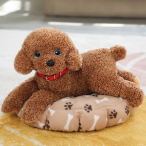 YOUTH HOME Lying Style Dog Plush Toy Realistic Simulation Poodle Plush Toys Pet Toy Stuffed Animals Stuffed Puppy Dolls Birthday Gift