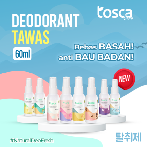 DEODORANT TOSCA NATURAL SPRAY 60ML MINI SIZE DEODORANT TAWAS ALAMI