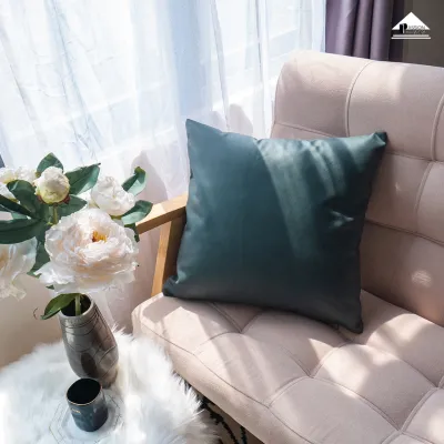 Vỏ Gối Tựa Lưng Giả Da Cao Cấp Phong cách Châu Âu