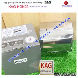 [HCM]Hộp đựng giấy vệ sinh kín nước Inox Bảo KAG-HGK02 Móc giấy toilet SUS304 inox dập khuôn cao cấp thiết kế tuyệt đẹp
