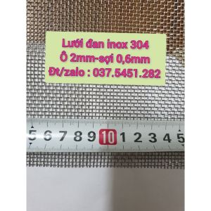 Lưới inox đan inox 304 ô 2mm-sợi 06mm( bán lẻ  sỉ toàn quốc)