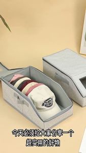 Stackable Hat Storage Box - Large Capacity Dustproof Zipper Organizer for Baseball Caps & Wardrobe Foldable Design