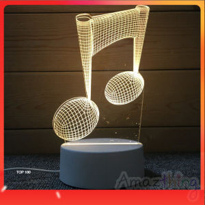 Amazthing 3D LED USB Night Light Music Style with Warm Lights For Home Decoration Lamp/ Table Lamp 小夜灯