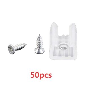 50PCS Light Fixed Clip Connector 8-10mm LED Strip Light Clip Holder Plastic Buckle With Screws