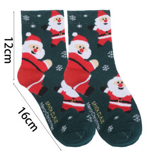 1/4/5 đôi vớ cotton Vớ giáng sinh vớ mềm có in ông già Nô En nai hoạt hình đáng yêu vớ thường ngày thấm mồ hôi thoáng khí