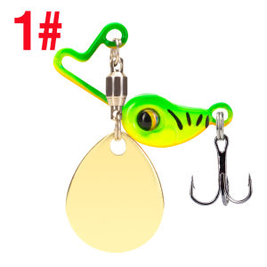 1Pcs 4g 8g Rotating Metal Vib Spoon Lure 3D Eyes Sinking Jig Head Spinner Balancer Hard Bait with Treble Hook