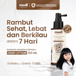 Moell Hair Lotion 100ml Panax Ginseng Kemiri Biotin - Menumbuhkan Melembutkan & Melebatkan dalam 7 Hari - Cocok Untuk Kulit Sensitif Bayi 0 Bulan s/d Dewasa