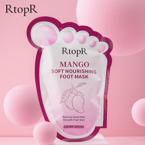 RtopR 1Pair Mango Foot Mask Peel Dead Whitening Moisturizing Exfoliating Renewal Pedicure Remove Dead Skin Heel Socks Peeling Foot Care