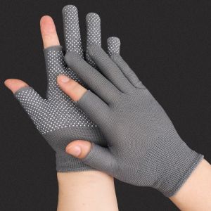 10 Pairs Ice Silk Half-finger Cycling Gloves / Men Non-Slip Nylon Working Gloves / 2 Fingerless Sport Gloves / Driving Fishing High-elastic Comfortable Sunscreen Gloves