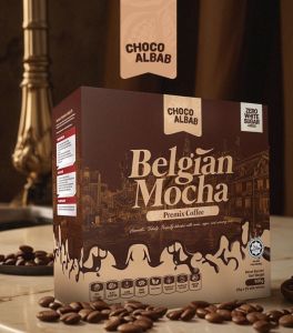 Choco Albab Belgian Mocha – Sugar-Free Premium Belgian Chocolate & Mocha Drink | 20 Sachets (25g Each) | No White Sugar | Hot & Iced Chocolate Beverage