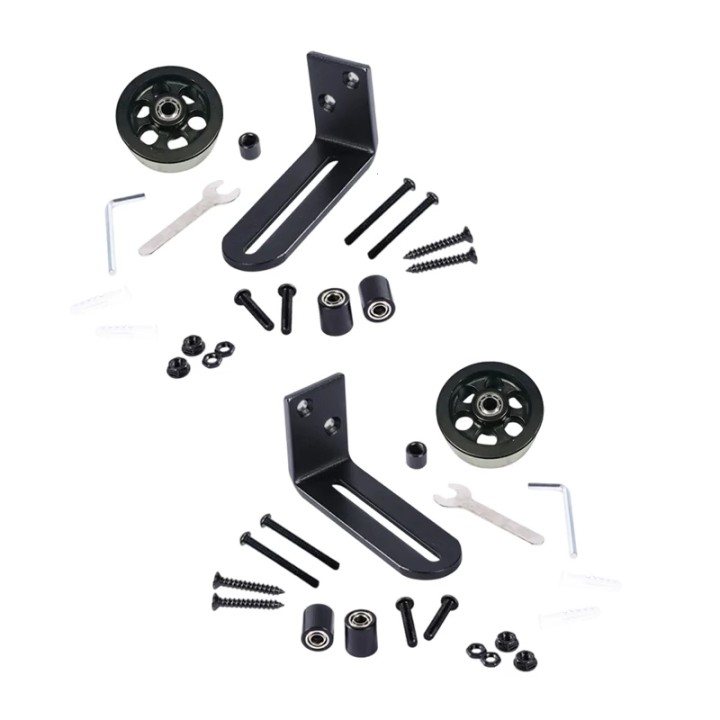 2 Bộ cửa dưới con lăn cửa trượt điều chỉnh trượt chụp đèn ảnh hướng dẫn ...