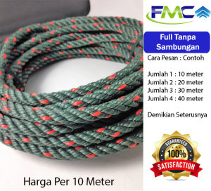 Tali Tambang Kecil 6mm 7mm 8mm HTBM Plastik PP PE Harga Per 10 Meter Untuk Gantungan Dekorasi DIY Ikat Barang Jaring Pancingan Terpal Dll