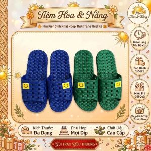 Dép lỗ mặt cười đi trong nhà văn phòng dép nam size to đi nhà tắm chống trơn trượt