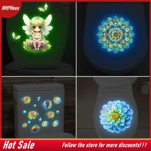 【COD】🔥🔥🔥 Glow-in-the-Dark Flower Fairy Mandala Toilet Sticker Bathroom Decoration Toilet Lid Decorative Decal Self-Adhesive Removable