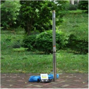 2.5inch 220V/60Hz Deep Well Submersible Pump 1HP Copper Motor Stainless Steel Water Pump 14GPM 269FT for Farm/Household