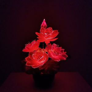 Led flower lights Lotus light buddha lamp Fo lamp Novelty artistic optical fiber flower