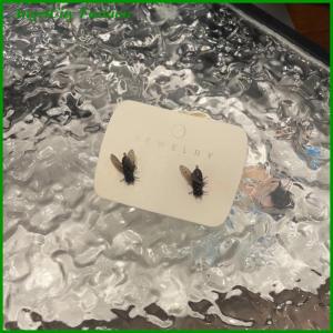 AngelCity Fashion Store New Creative Abstract Flies Earrings For Women Funny Simulation Fly Stud Earrings Party Jewelry Friends Gift