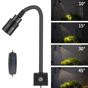 YAZHE 3 Color Modes Fish Tank Clip Lamp Waterproof 360 Degree Rotation Mini Clip-on Lamp Aquarium Spotlight Energy Saving Adjustable Focus Spotlight Home Decorations