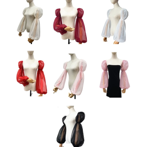 Cô Dâu Tay Áo còng trắng vải tuyn phụ nữ đơn giản đồ trang trí cô dâu giả tay áo đơn giản dài tay Xuyên thấu vải tuyn