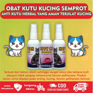 Obat kutu kucing kitten semprot spray ampuh mengatasi kutu dan telur kutu herbal aman jika terjilat basmi kutu anjing 60ml