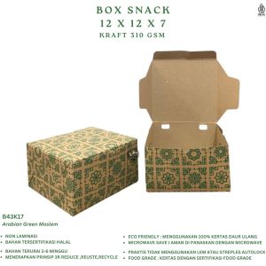 Box Snack 12x12x7 Snack Box 12x12 Non Laminasi (Isi 25 Pcs-B43K17)