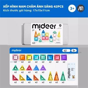 Đồ chơi nam châm xếp hình mini Mideer lắp ráp mô hình Colorful Magnetic Tiles
